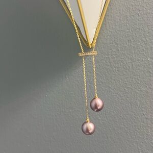 SOLD EXTERNALLY —Elegant Gold and Purple Pearl Necklace